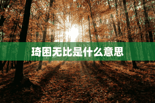 琦困无比是什么意思(琦困无比的意思)